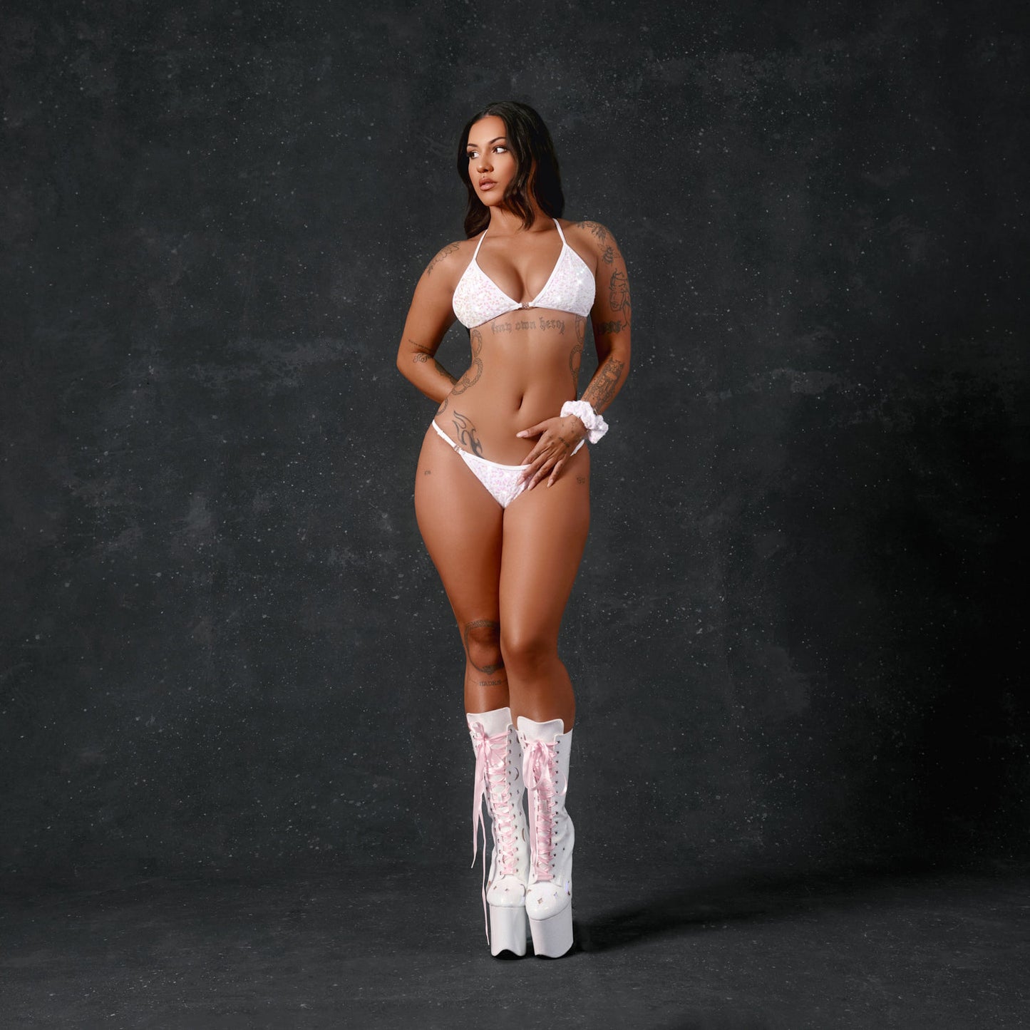 Raver Baby Clasp Bikini Bottoms - Pastels/White