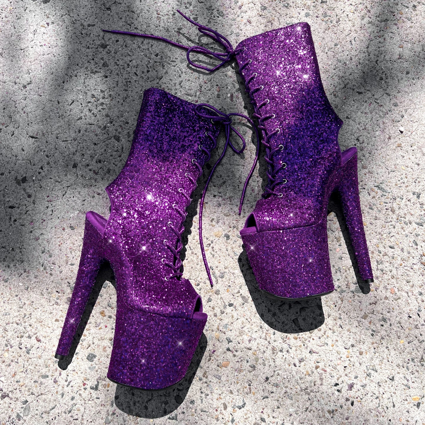 The Glitterati Xtra - OHOT Boot - ENIGMA PURPLE - 8INCH
