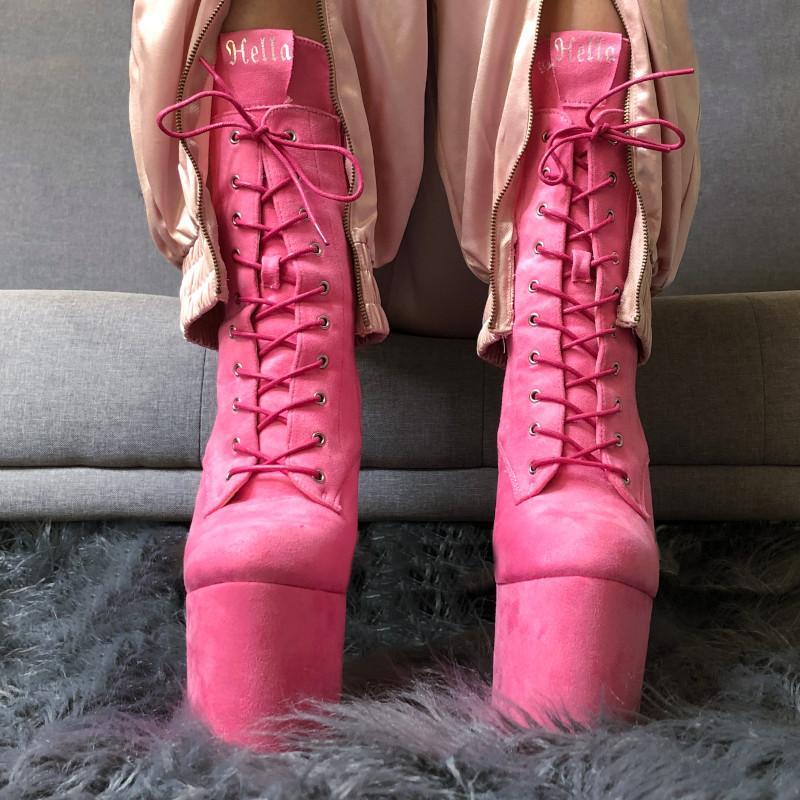 BabyDoll Pink - 8 INCH, stripper shoe, stripper heel, pole heel, not a pleaser, platform, dancer, pole dance, floor work