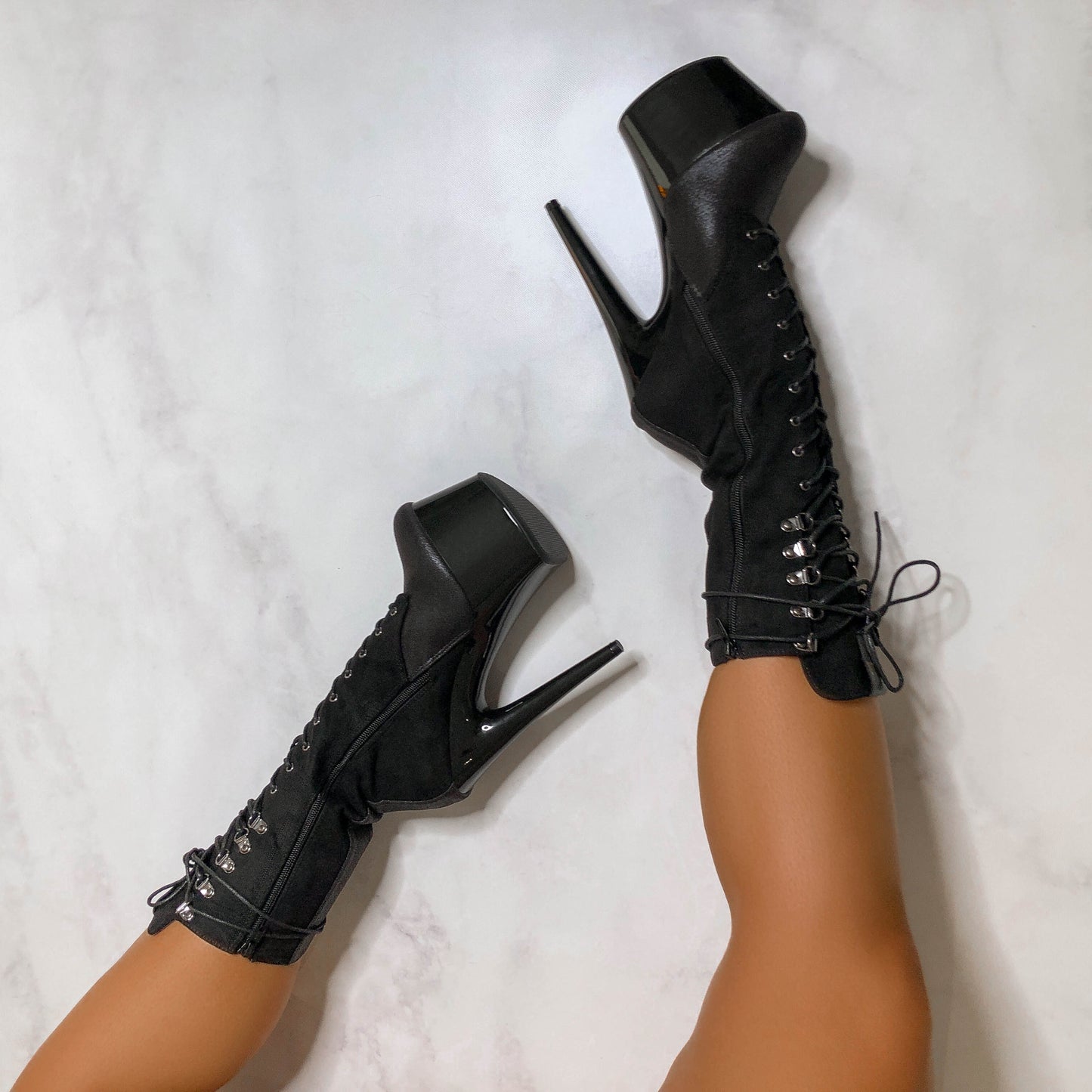 Blaq Kicks - 7 INCH, stripper shoe, stripper heel, pole heel, not a pleaser, platform, dancer, pole dance, floor work