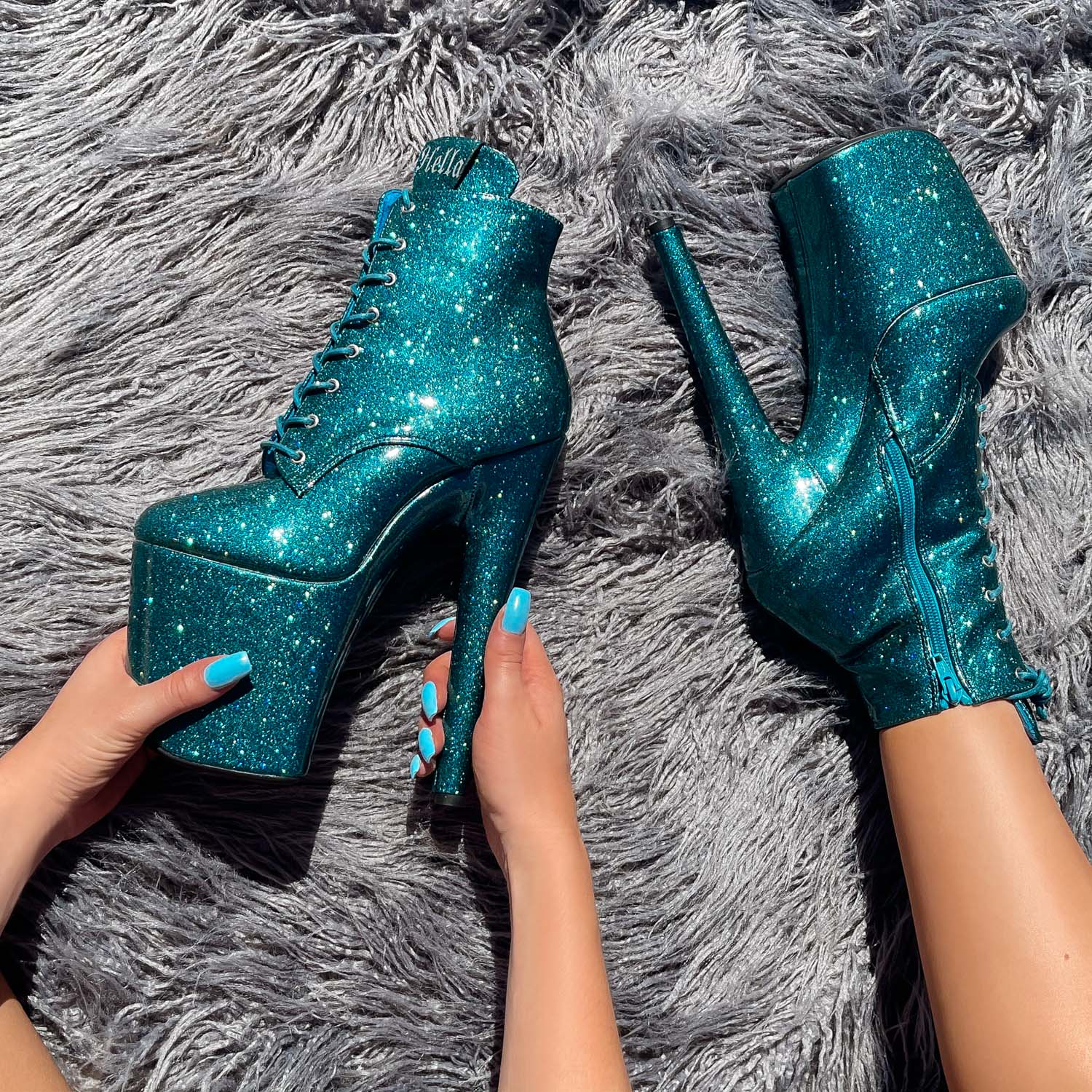 The Glitterati Ankle Boot Ocean Eyes INCH - Main Image
