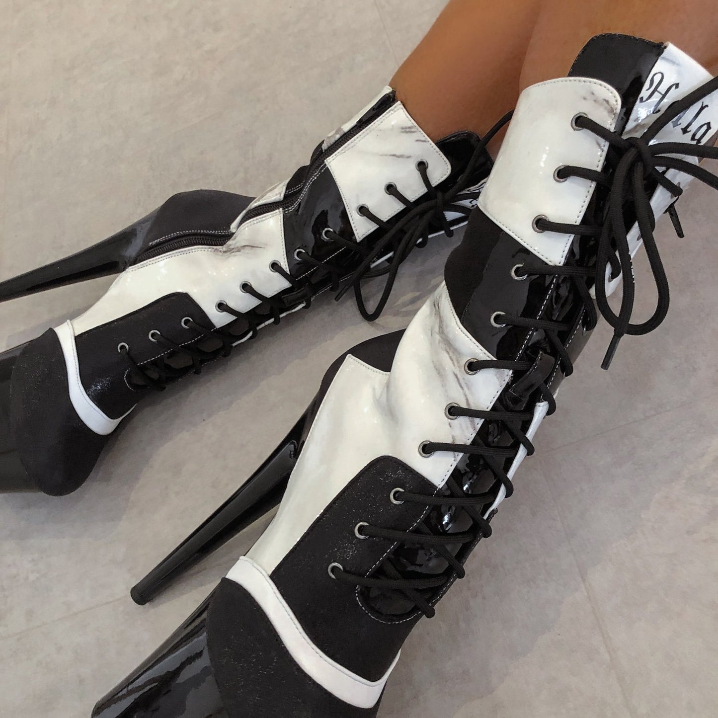 Empire Kicks Sneaker White Marble - 7 INCH, stripper shoe, stripper heel, pole heel, not a pleaser, platform, dancer, pole dance, floor work