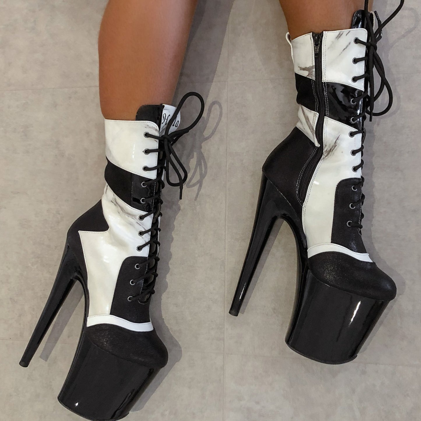 Empire Kicks Sneaker White Marble - 8 INCH, stripper shoe, stripper heel, pole heel, not a pleaser, platform, dancer, pole dance, floor work