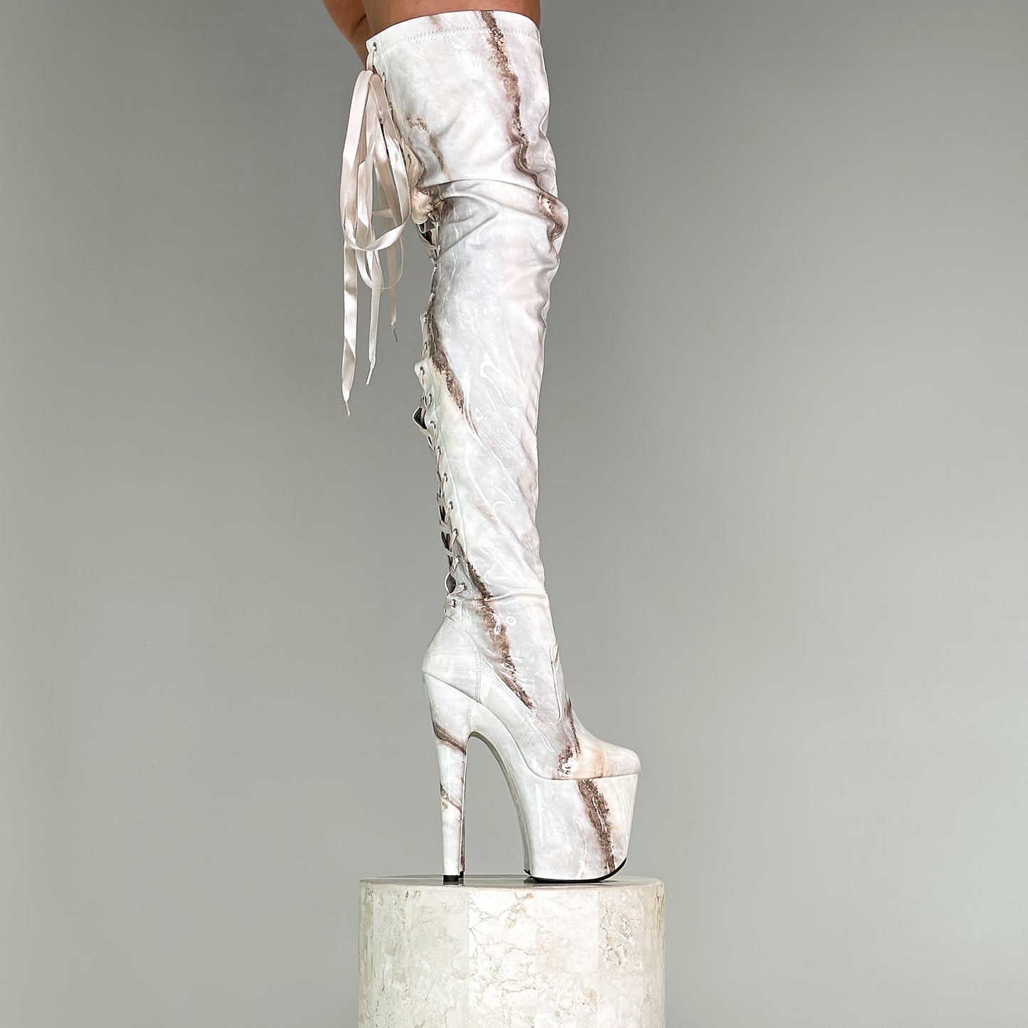 Hope Thigh High - Slim - 8 INCH, stripper shoe, stripper heel, pole heel, not a pleaser, platform, dancer, pole dance, floor work