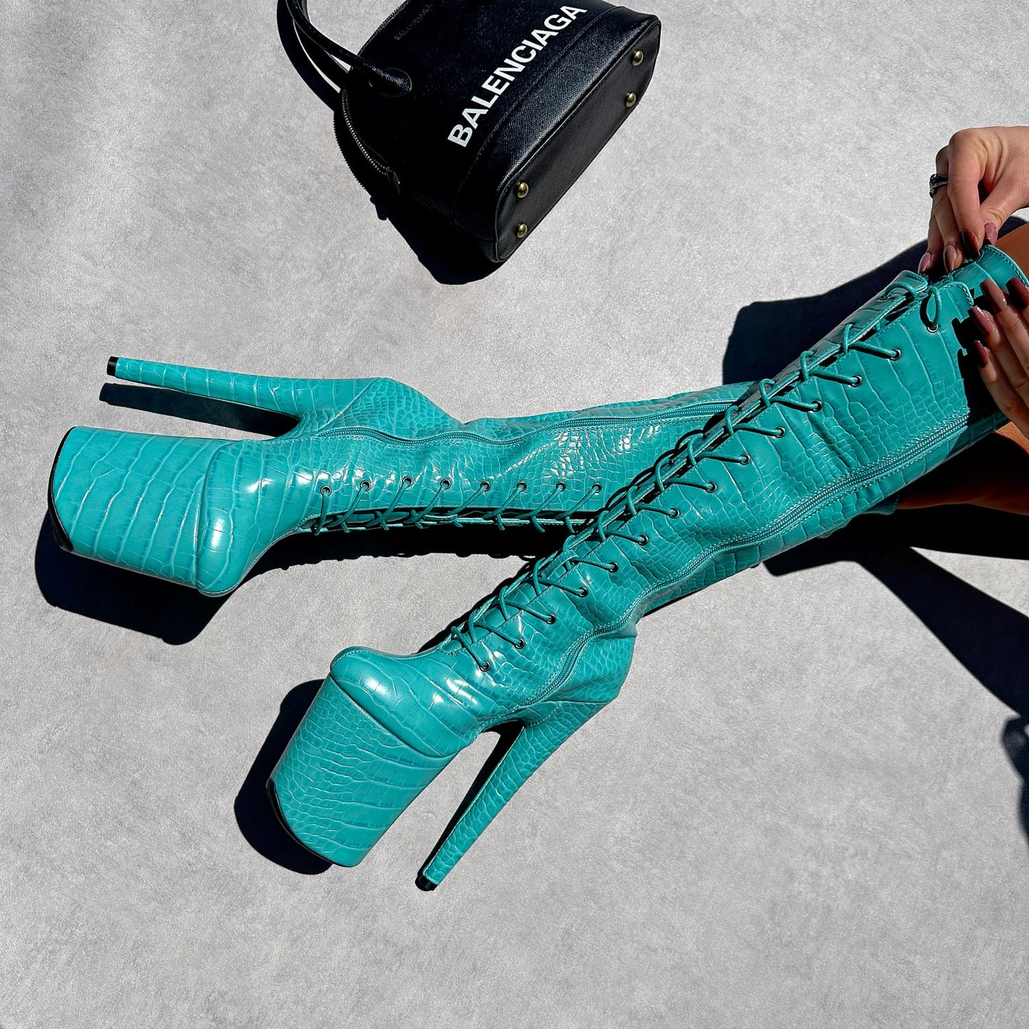 Killing Eve - Knee Boot - 8INCH, stripper shoe, stripper heel, pole heel, not a pleaser, platform, dancer, pole dance, floor work