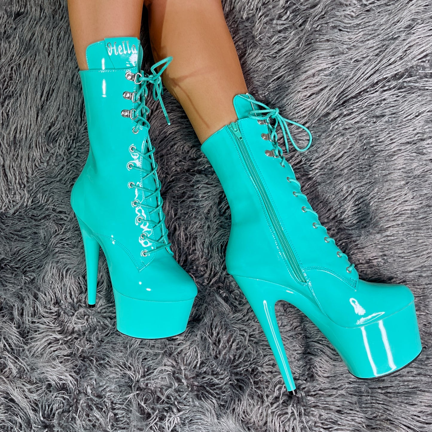 LipKit Boot - Minted - 7 INCH, stripper shoe, stripper heel, pole heel, not a pleaser, platform, dancer, pole dance, floor work