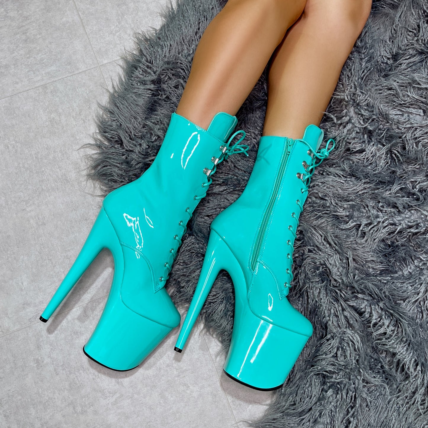 LipKit Boot - Minted - 8 INCH, stripper shoe, stripper heel, pole heel, not a pleaser, platform, dancer, pole dance, floor work