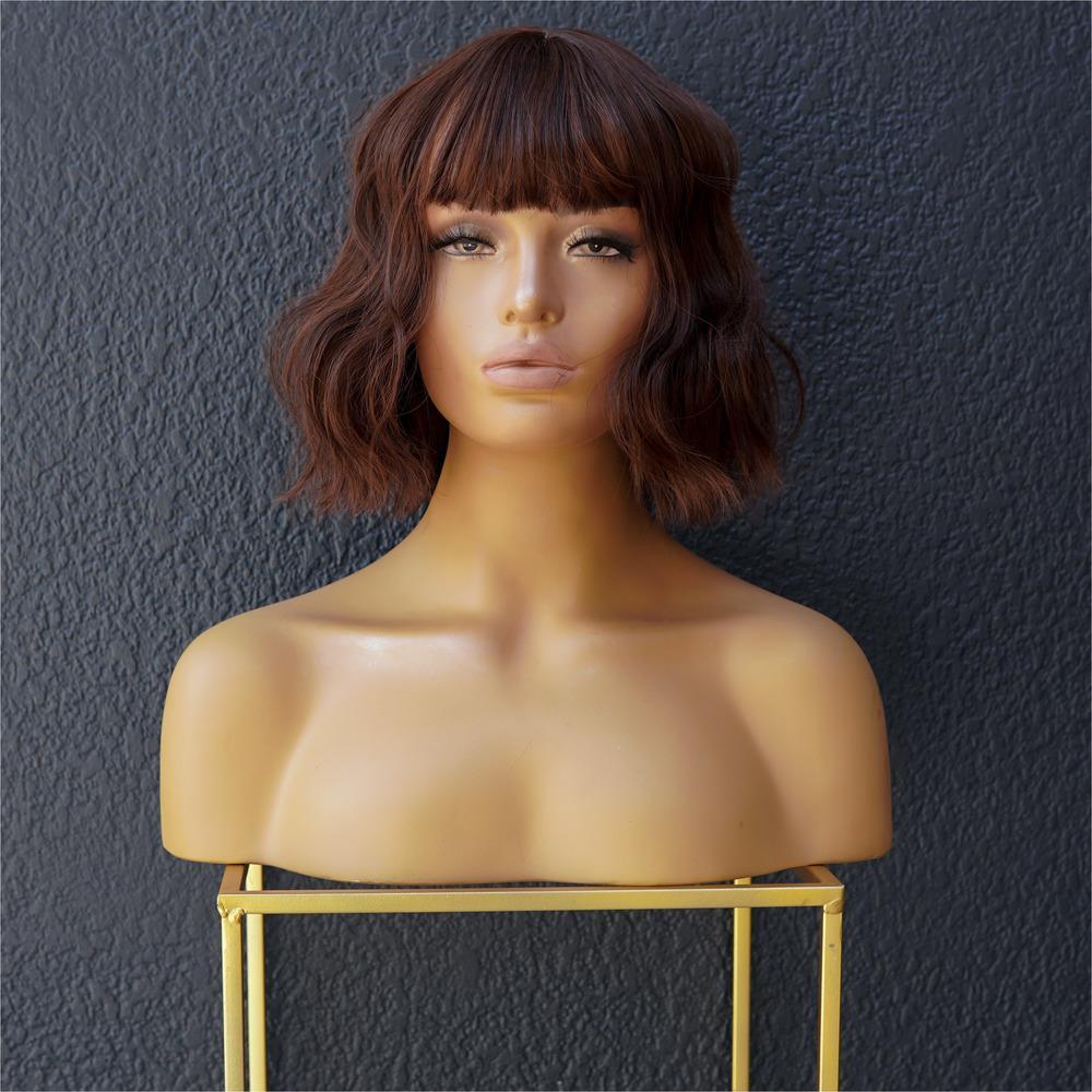 Brown bob wig with shop fringe