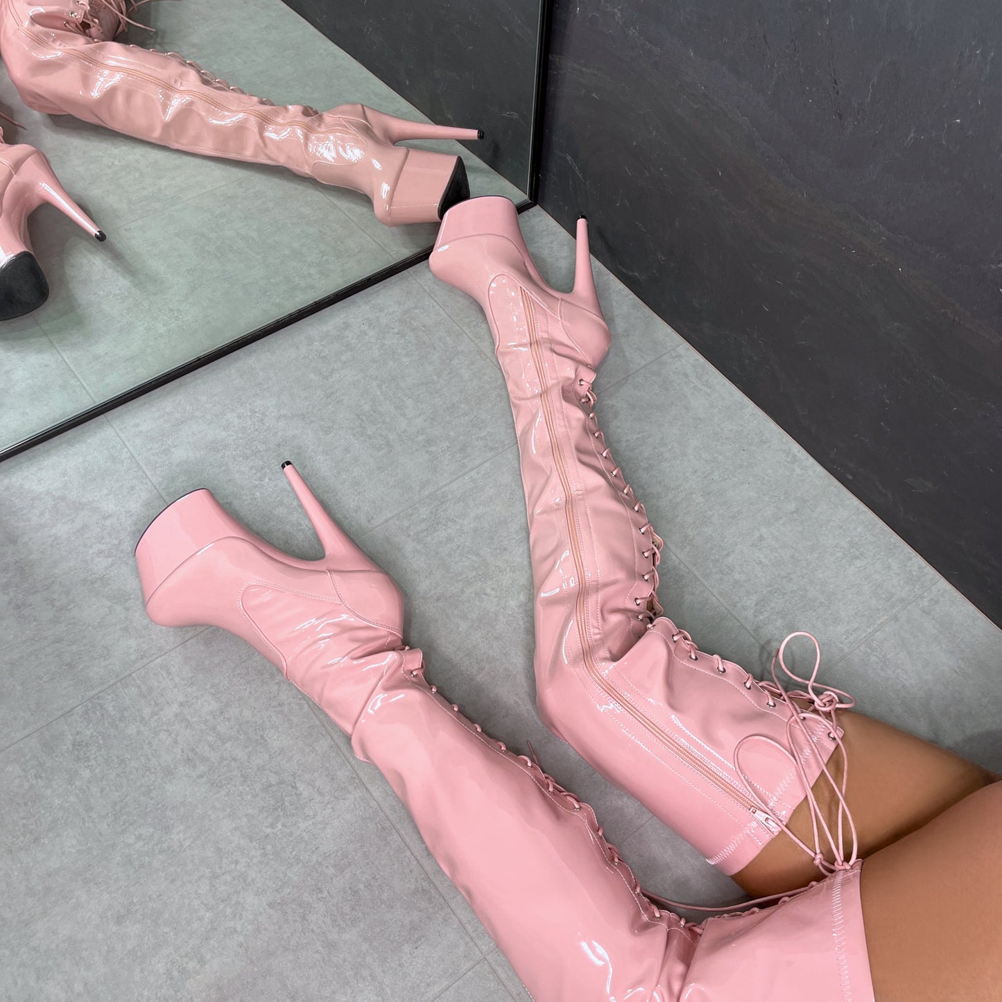 LipKit Thigh High - Candy Shop - 7 INCH, stripper shoe, stripper heel, pole heel, not a pleaser, platform, dancer, pole dance, floor work