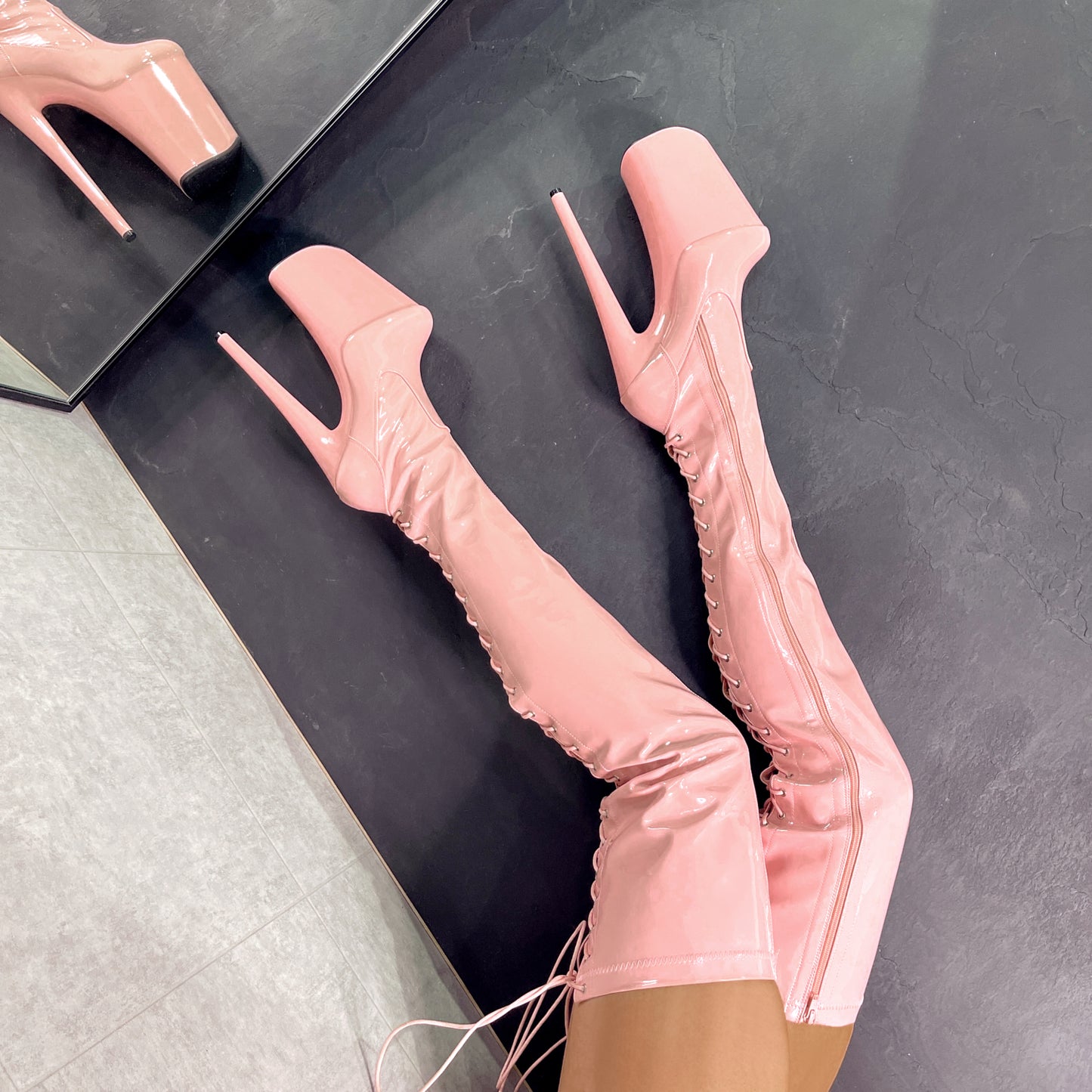 LipKit Thigh High - Candy Shop - 9 INCH, stripper shoe, stripper heel, pole heel, not a pleaser, platform, dancer, pole dance, floor work