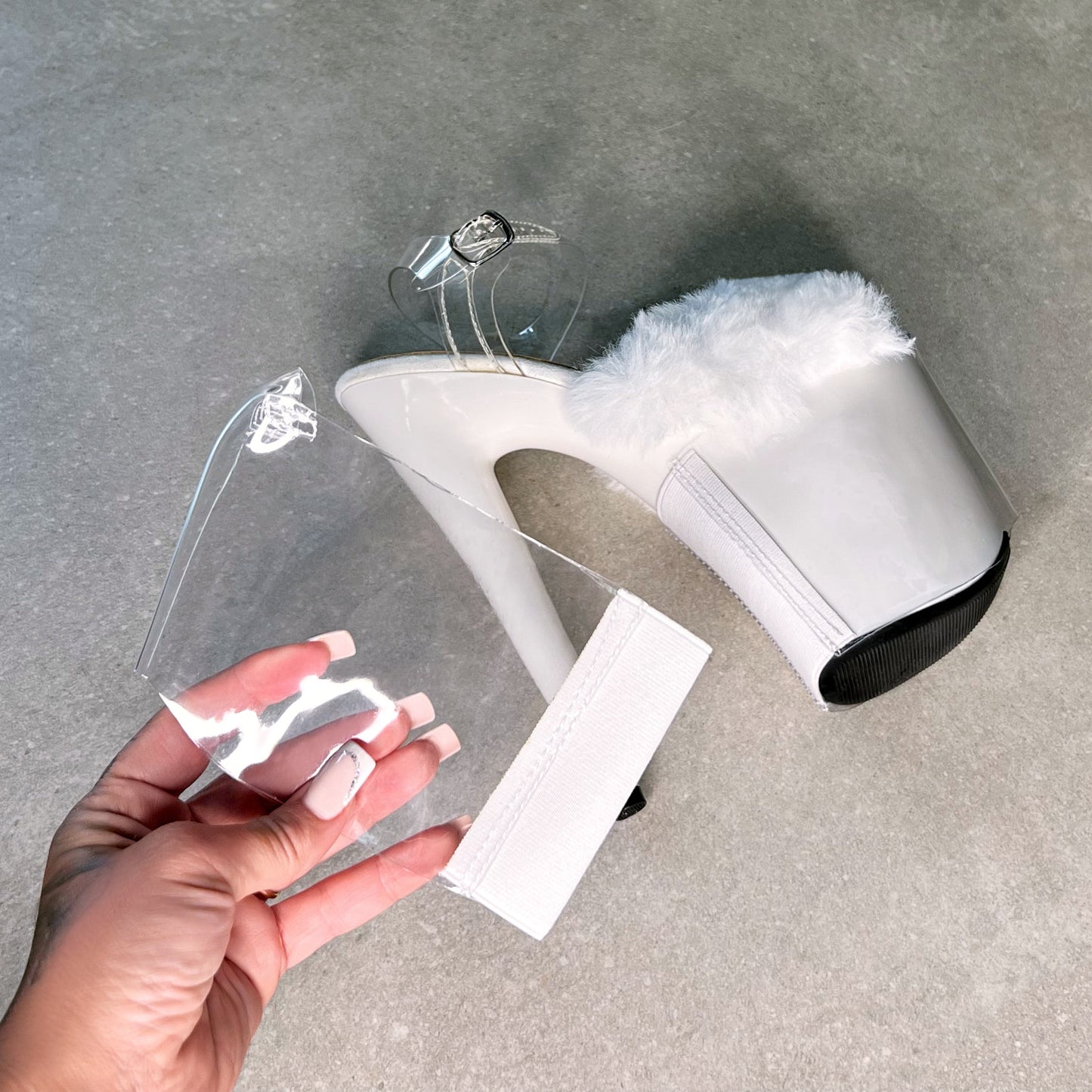 Stiletto & Open Toe Shoe Protectors - Clear & White - 8 INCH
