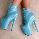 The Glitterati Boot - Baby Blues *2.0* - 8 INCH, stripper shoe, stripper heel, pole heel, not a pleaser, platform, dancer, pole dance, floor work