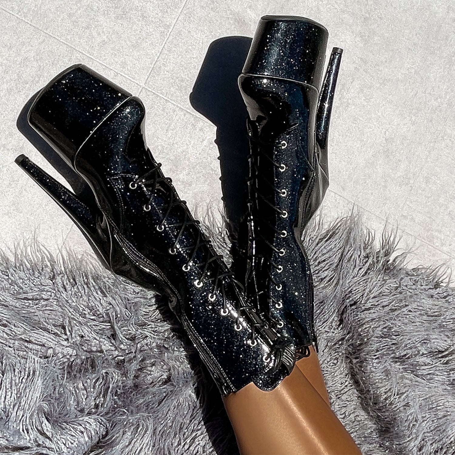 Glitterati Boot Wide Fit - Sin City - 7 INCH, stripper shoe, stripper heel, pole heel, not a pleaser, platform, dancer, pole dance, floor work