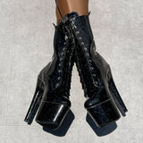 Glitterati Boot Wide Fit - Sin City - 7 INCH, stripper shoe, stripper heel, pole heel, not a pleaser, platform, dancer, pole dance, floor work