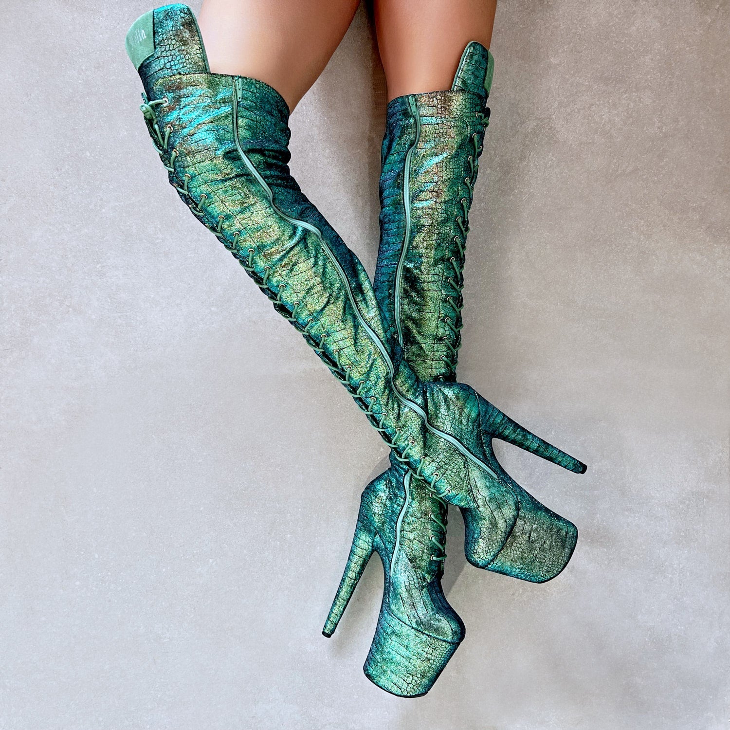 Mermaid Dreams - Thigh High Front Lace - 8 INCH
