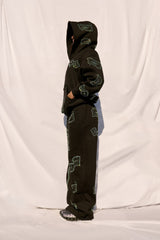 Anime Pole Dancer Zip Up Hoodie - Love of Hustlers Iridescent Blue / Green Sparkle