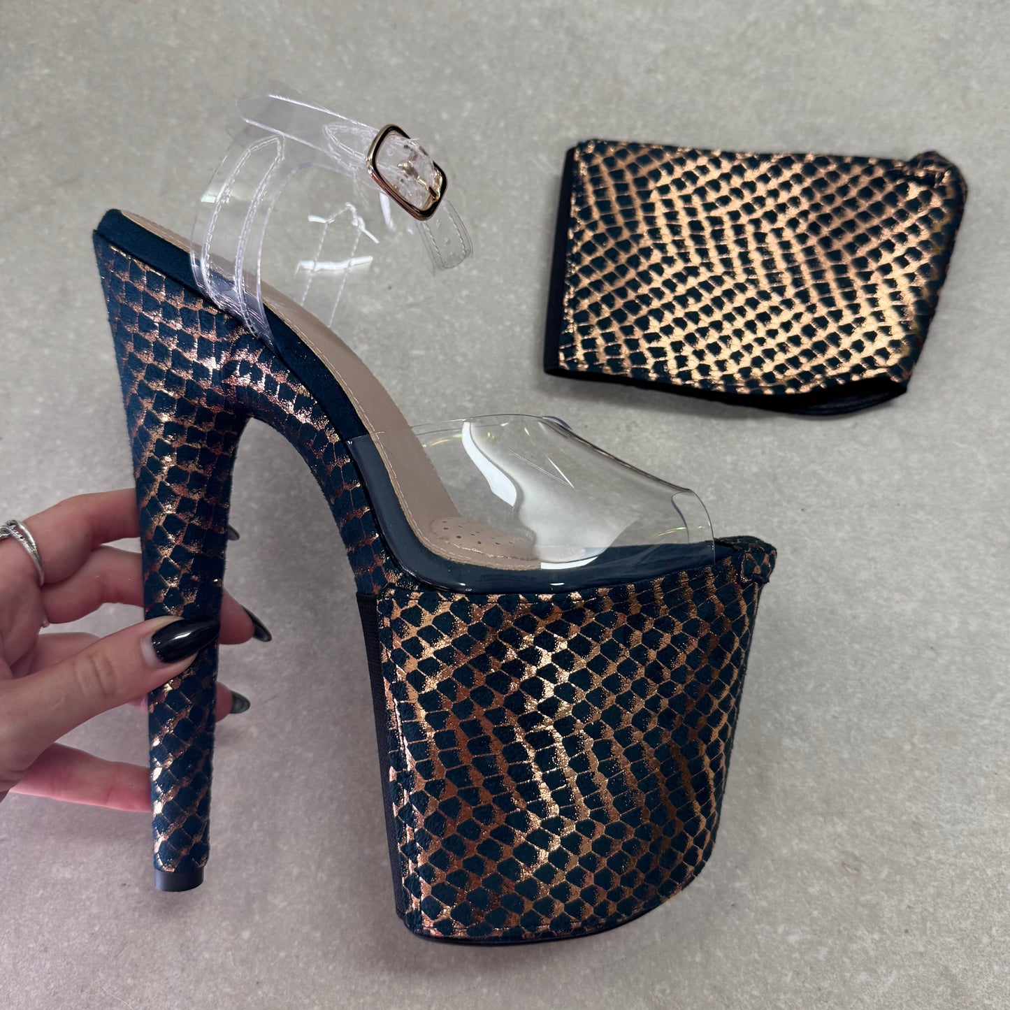 Stiletto / Open Toe Shoe Protector - Khaleesi Teal - 8 INCH
