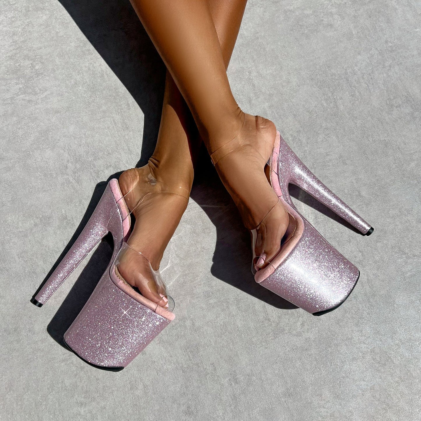 The Glitterati Classic Stiletto - Sugarbaby - 8 INCH