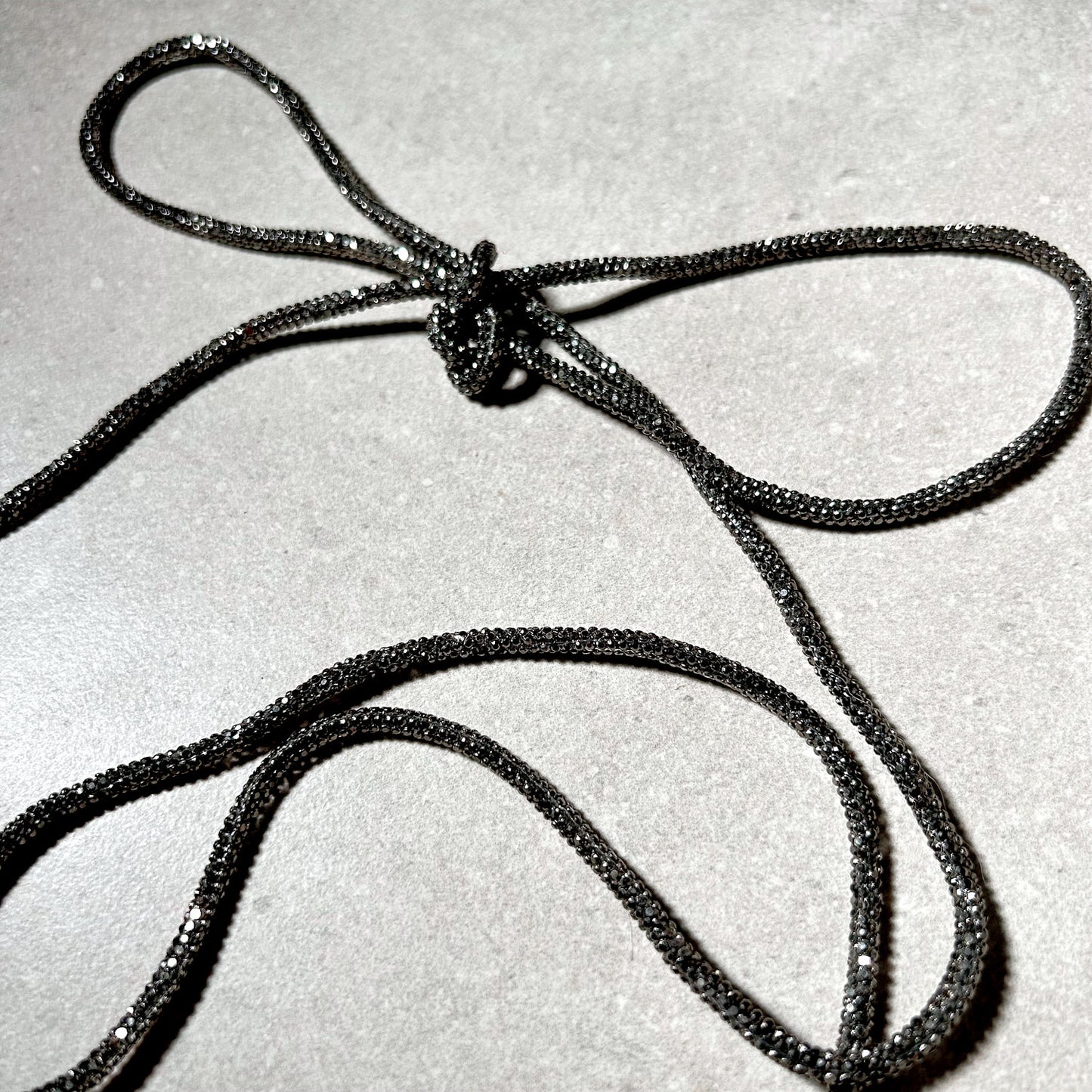 Dark Diamanté Shoe Lace