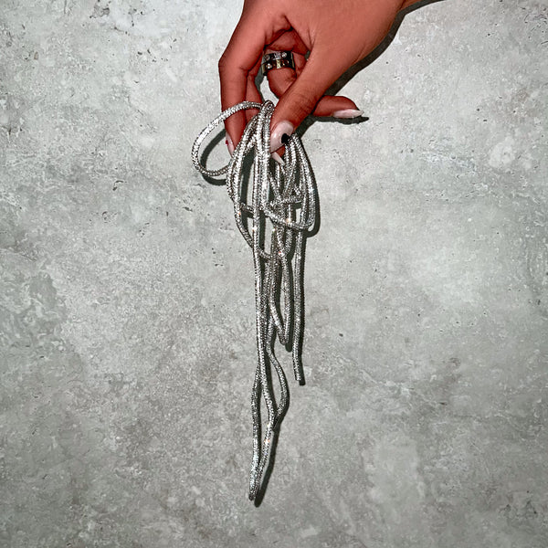 Silver Diamanté Shoe Lace – Hella Heels US