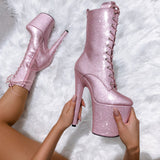 Glitterati Boot Wide Fit - Sugar Baby - 8 INCH, stripper shoe, stripper heel, pole heel, not a pleaser, platform, dancer, pole dance, floor work