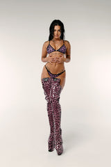 Purple Leopard - HOAH Bikini Clasp Release Top