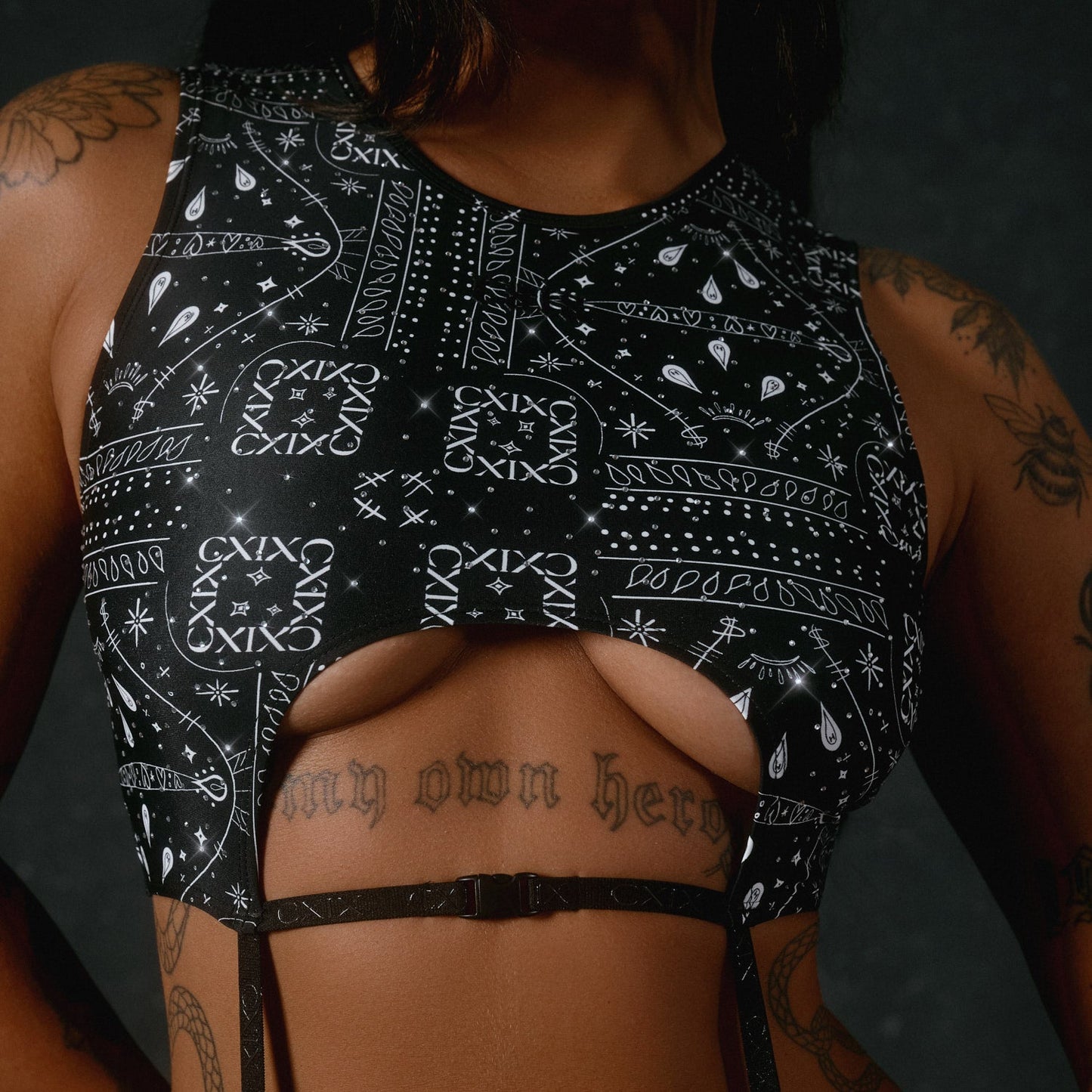 Buckle Up Garter Top - Bandana Baby - Black