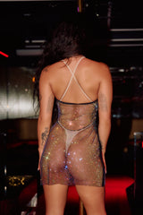 Sparkle Black - HOAH Diamond-drip Fantasy Choker Dress