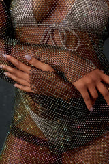 Sparkle Black - HOAH Diamond-drip Fantasy Sleeved Dress