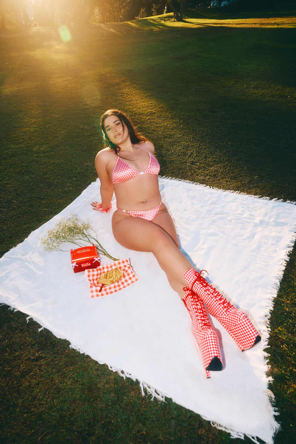 Gingham - HOAH Bikini Miami Clasp Bottoms - LIMITED ED.