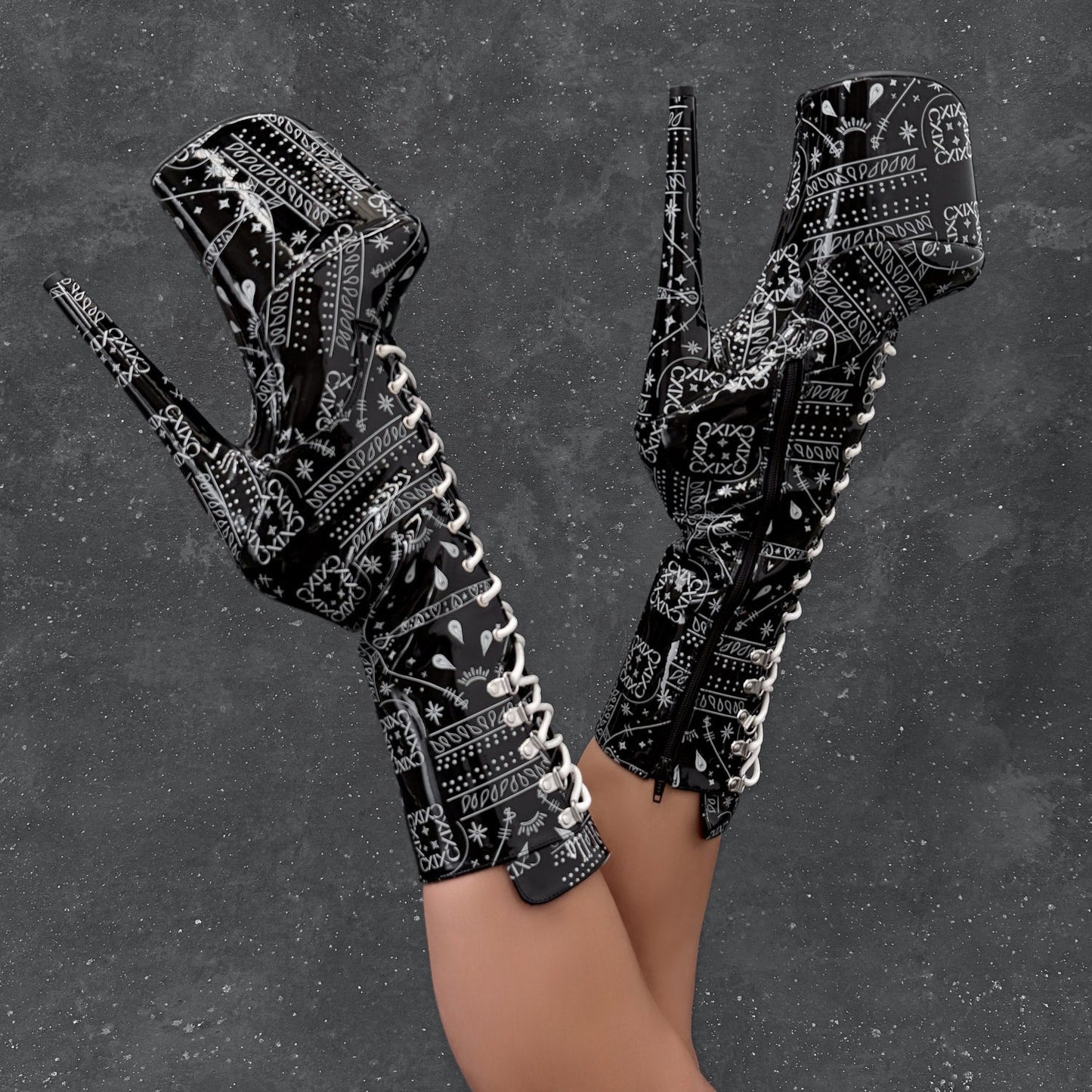 Bandana Baby - Calf Boot - 8INCH - Black