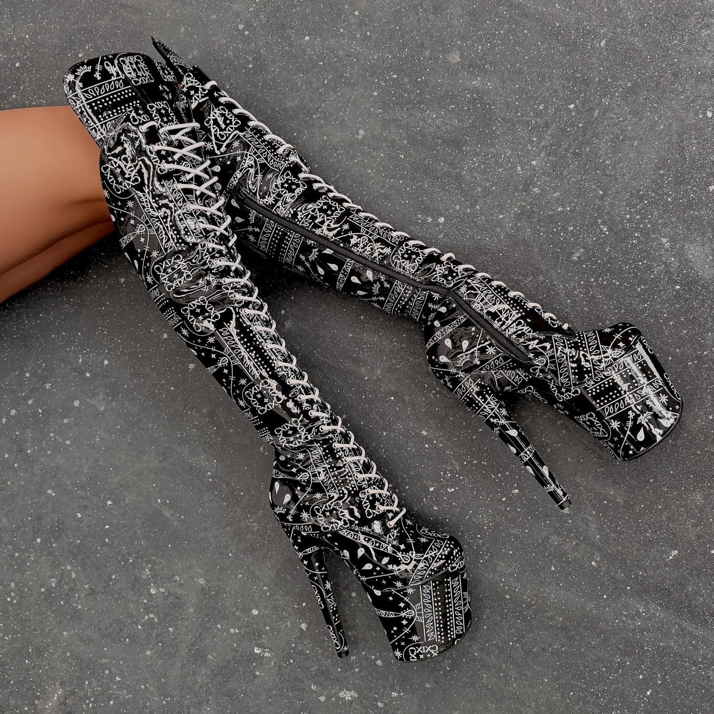 Bandana Baby - Knee Pad Boot - 8INCH - Black