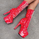 Drop it Like its THOT - Calf Boot - 7INCH - Red