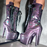 The Glitterati Butterfly Boot - Mystical Purple - 7INCH