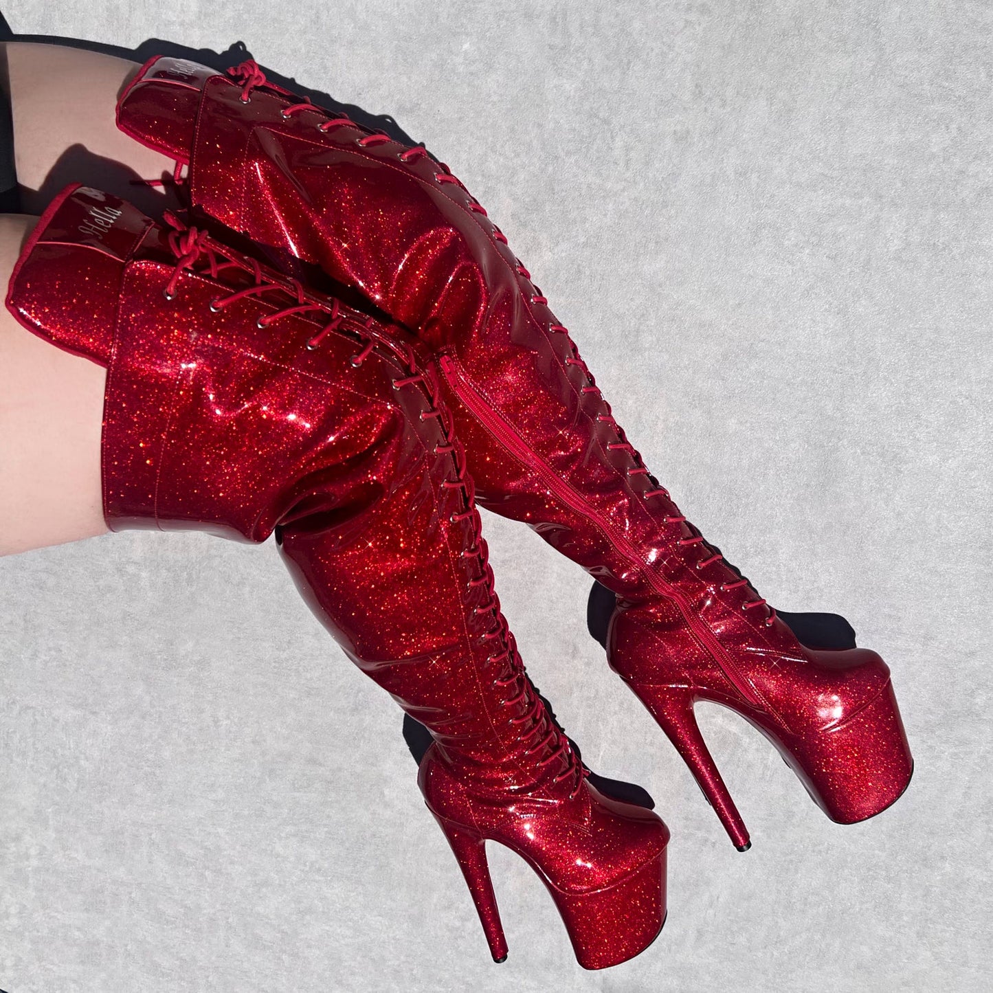 The Glitterati EXTRA THICC Thigh High Front Lace - Kansass - 8 INCH - WIDE FIT