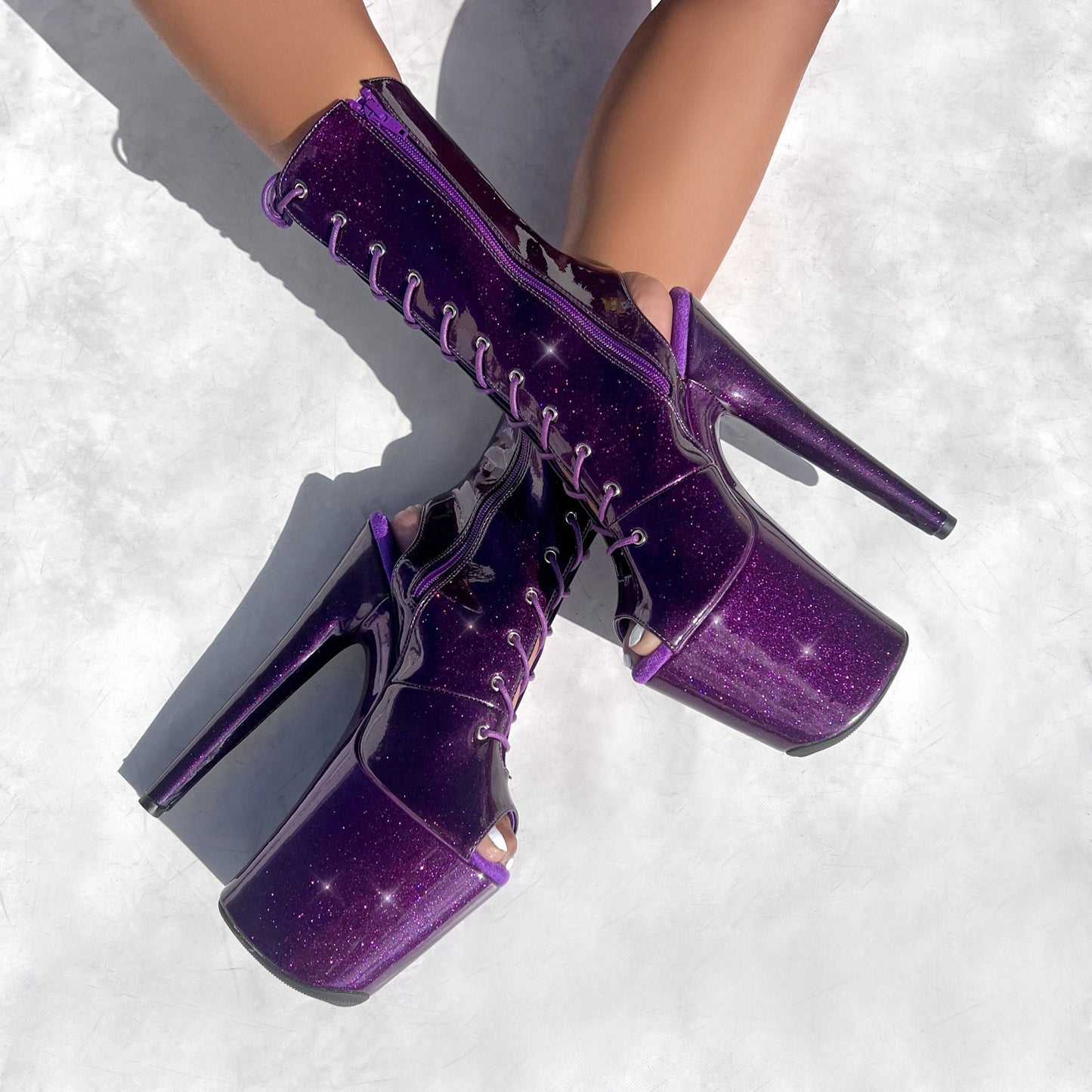 The Glitterati - OHOT Boot - Purple Rain - 8INCH