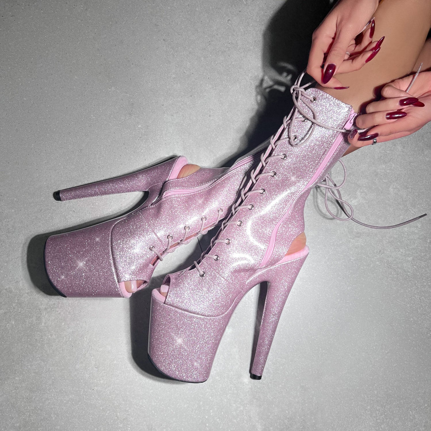 The Glitterati - OHOT Boot - Sugarbaby - 8INCH