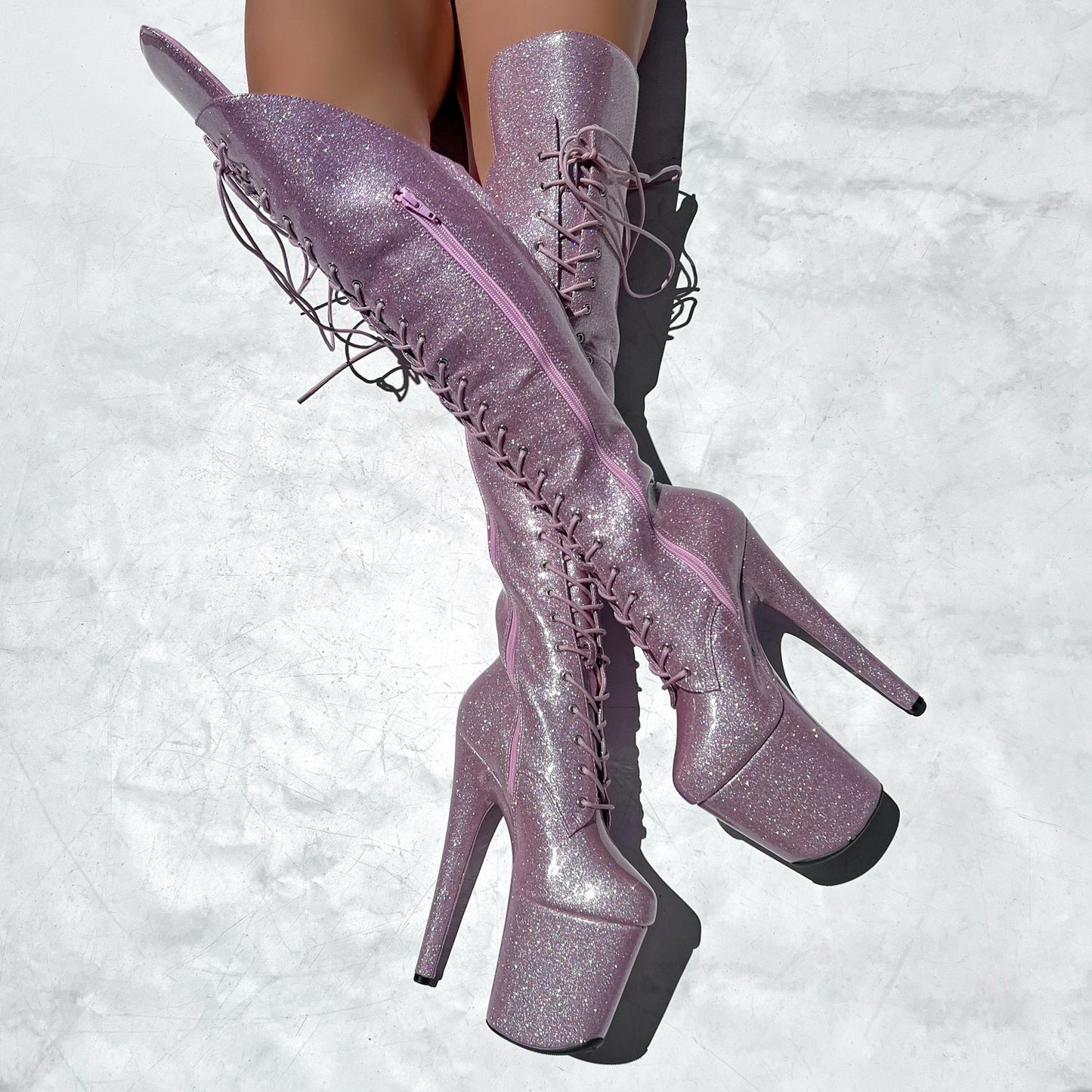 The Glitterati Over Knee Boot - JUICY CALF & WIDE FIT - Sugarbaby - 8 INCH