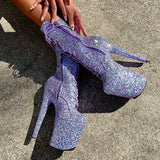 The Glitterati Xtra - Boot - Confetti -8INCH