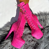 The Glitterati Xtra - Boot - Kitty Pink - 7 INCH