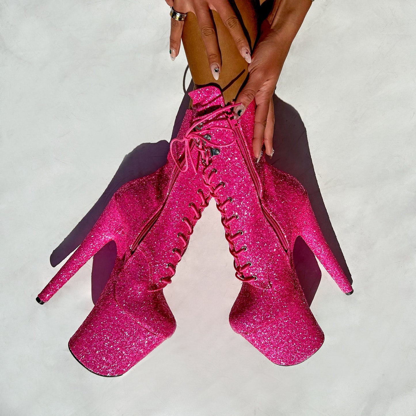 The Glitterati Xtra - Boot - Kitty Pink -  8INCH - Wide Fit