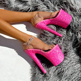The Glitterati Xtra - Classic Stiletto - Kitty Pink - 8 INCH