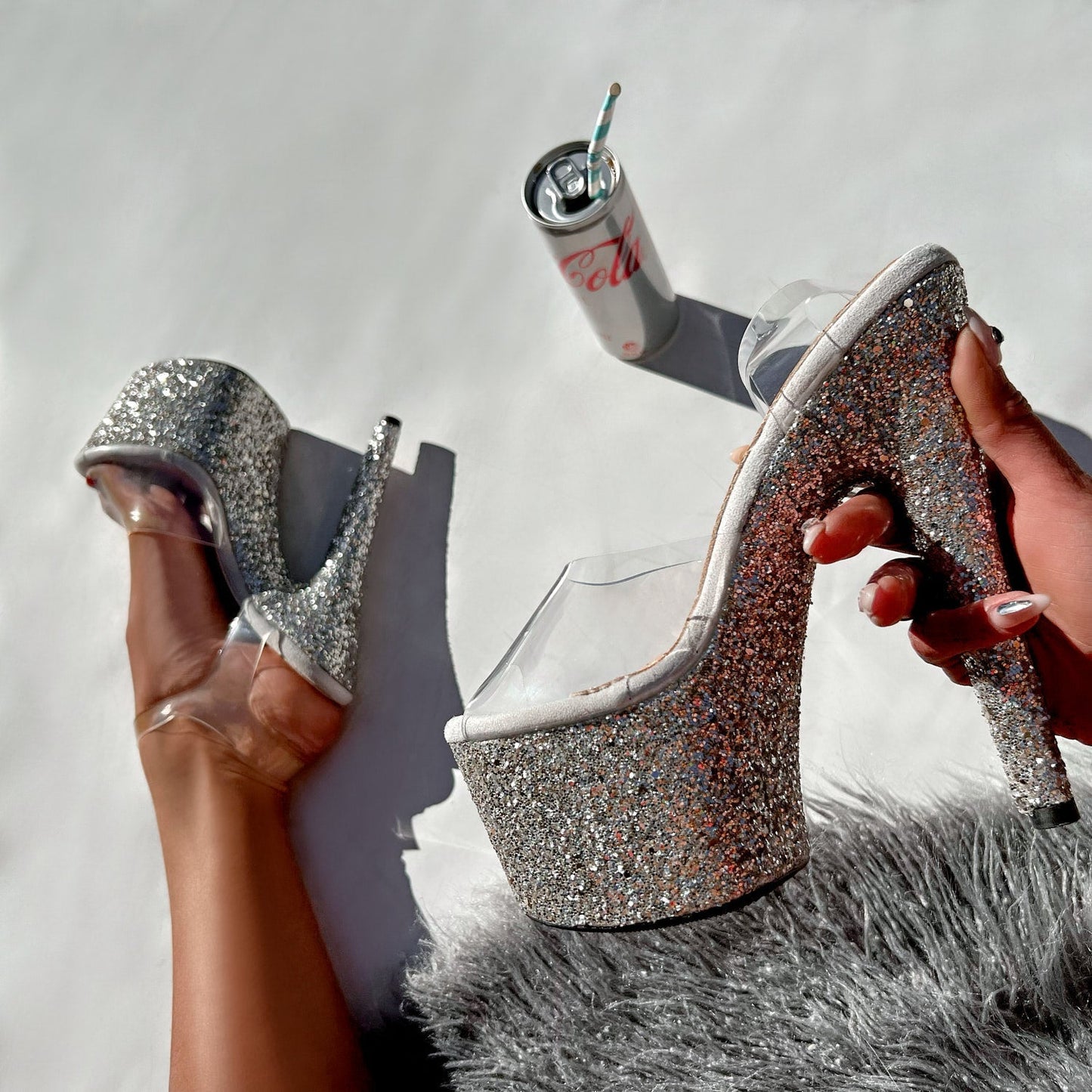 The Glitterati Xtra - Classic Stiletto - Monroe - 7 INCH - Wide Fit