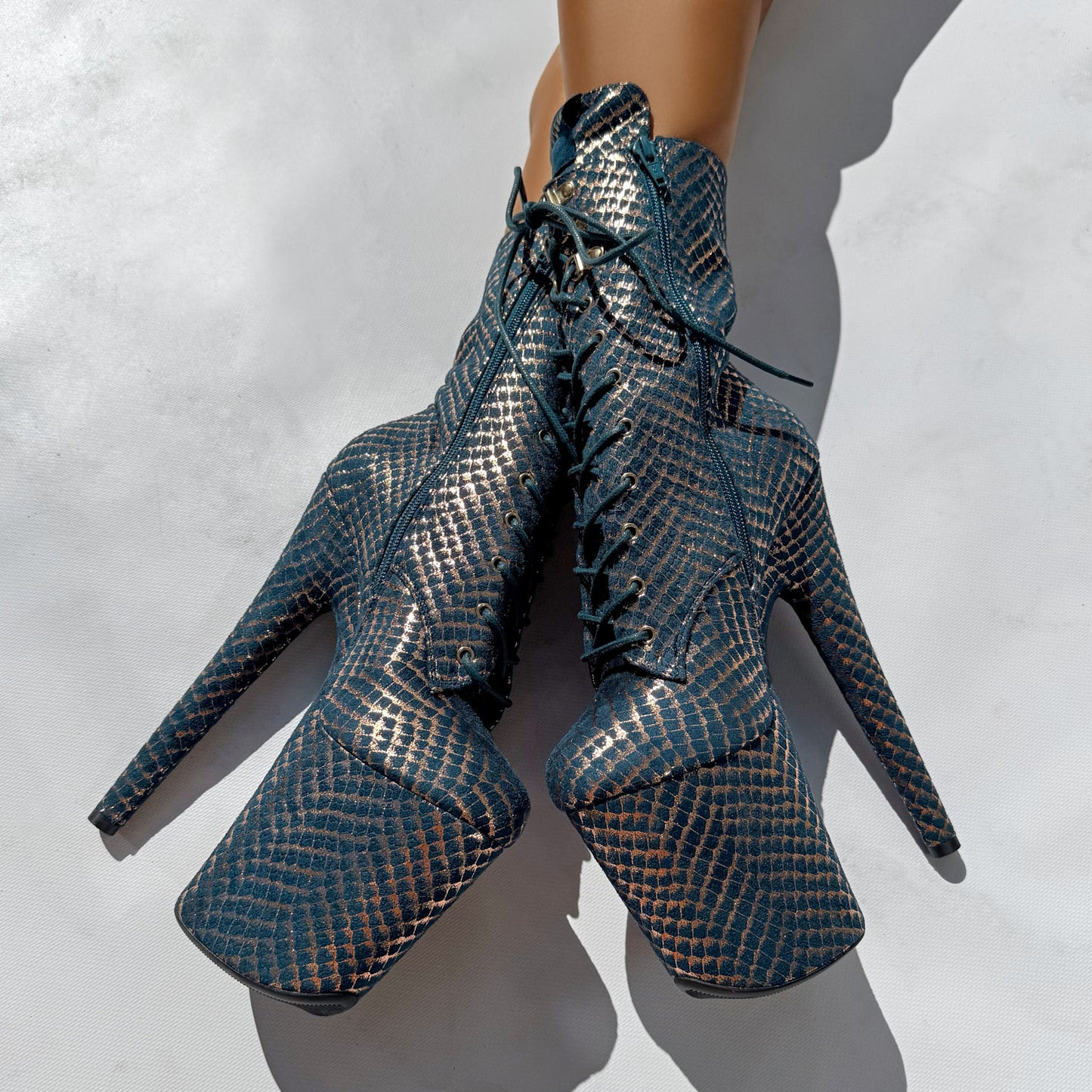 Khaleesi 3D Ring Boot - Teal - 8INCH