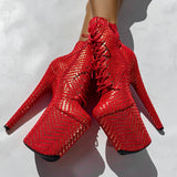 Khaleesi Ankle Boot - Red & Gold - 8INCH