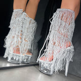 Chrome Cowgirls - OHOT Boot - Clear - 7 INCH