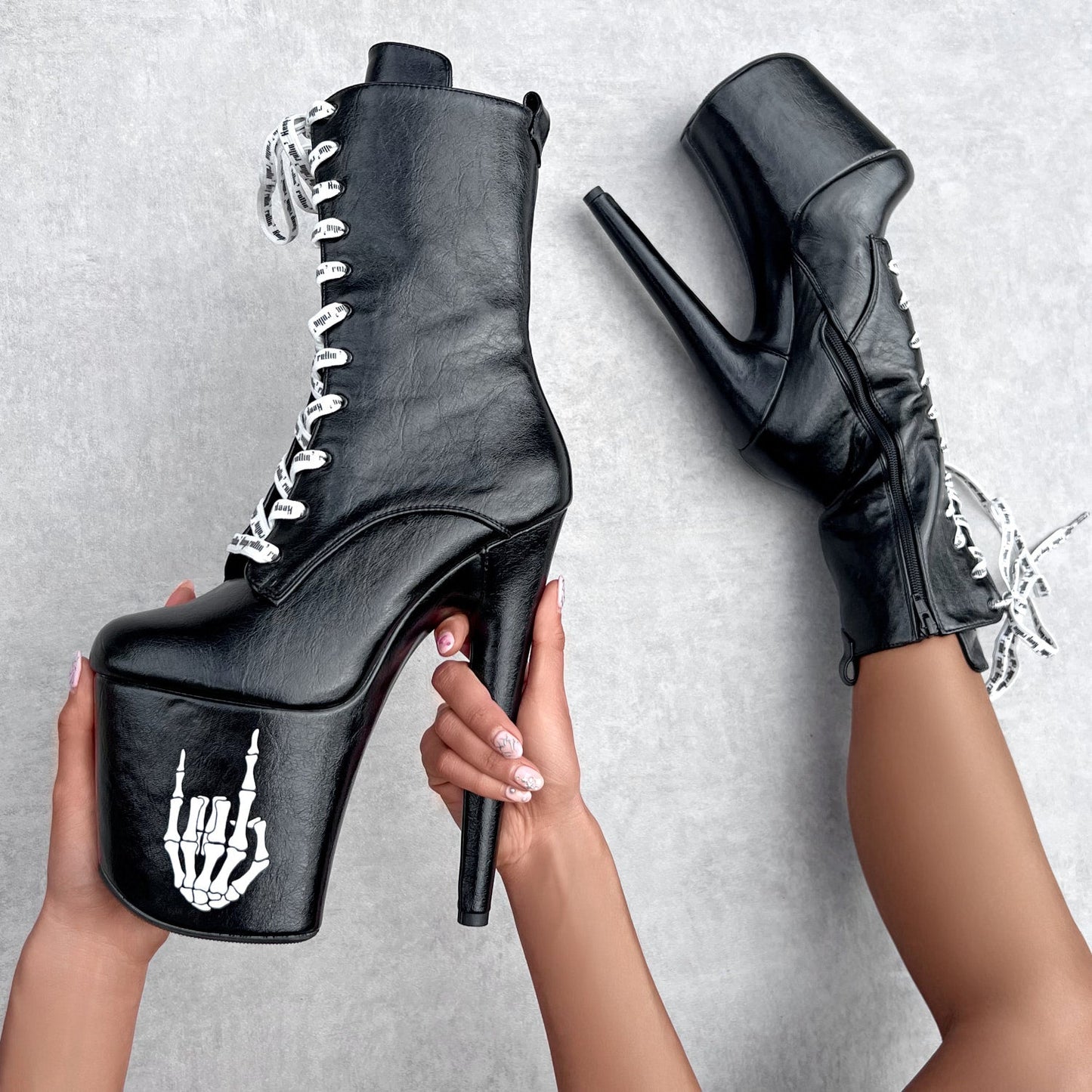 BLACK METALLICA ROCK - Boot - 8INCH