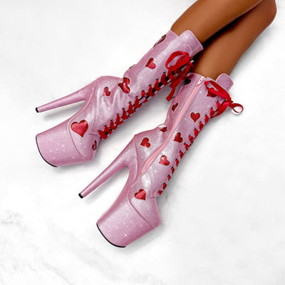 CUPID'S CHOKEHOLD - RIBBON BOOT - 8INCH