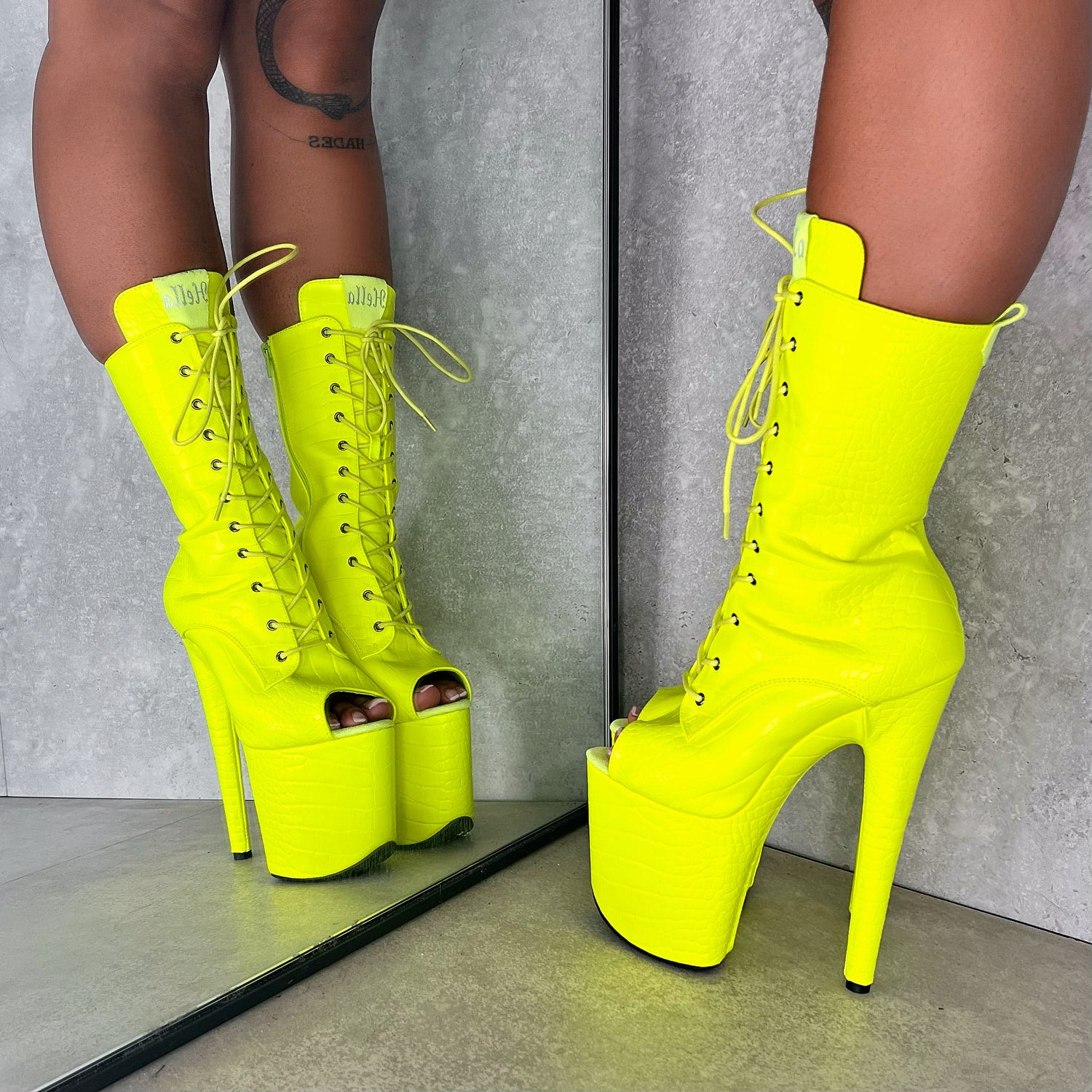 Oh Snap Boot Open Toe Wide Fit - 8 INCH, stripper shoe, stripper heel, pole heel, not a pleaser, platform, dancer, pole dance, floor work