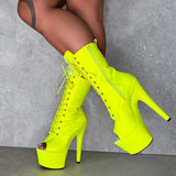 Oh Snap Boot Open Toe Wide Fit - 7 INCH, stripper shoe, stripper heel, pole heel, not a pleaser, platform, dancer, pole dance, floor work